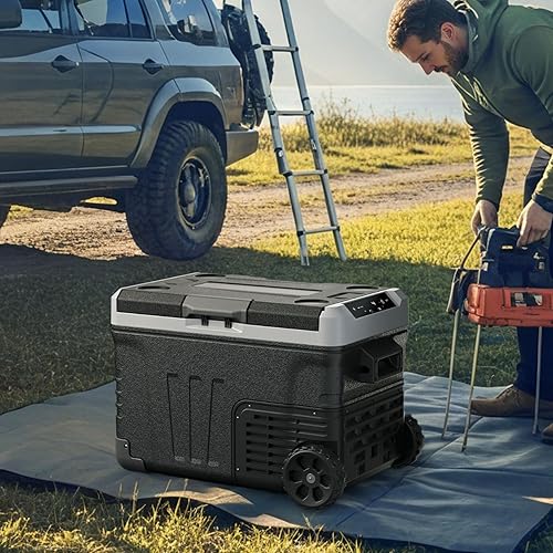 Miniatura 9 de EUHOMY Refrigerador eléctrico de 12 voltios, enfriador eléctrico de 53 cuartos (50 L), congelador portátil de 12 V24 V CC 100-240 V CA, refrigerador