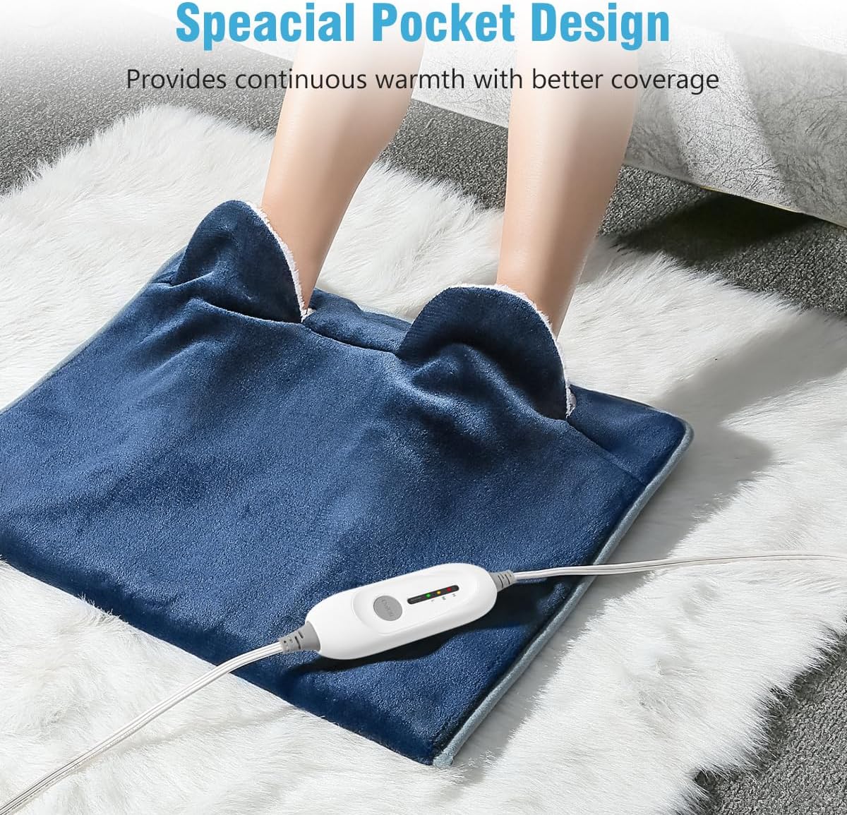 Image showing the special pocket design of the foot warmer