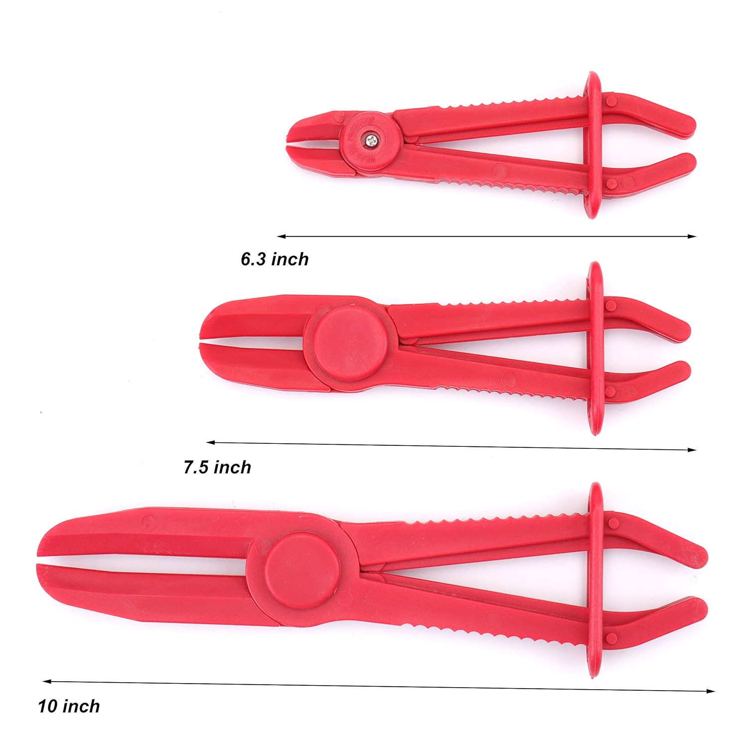 Yarlung 6 Pack 3 Size Plastic Hose Clamp Pliers, Line Clamps Pinch Pliers for Flexible Hoses, Brake Hoses, Fuel Hoses, Gas Lines, Coolant Hoses, Radiator Hoses, Red