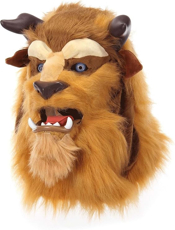 elope Disney Beast Mouth Mover Mask with Faux Fur and Moving Jaw, Officially Licensed
