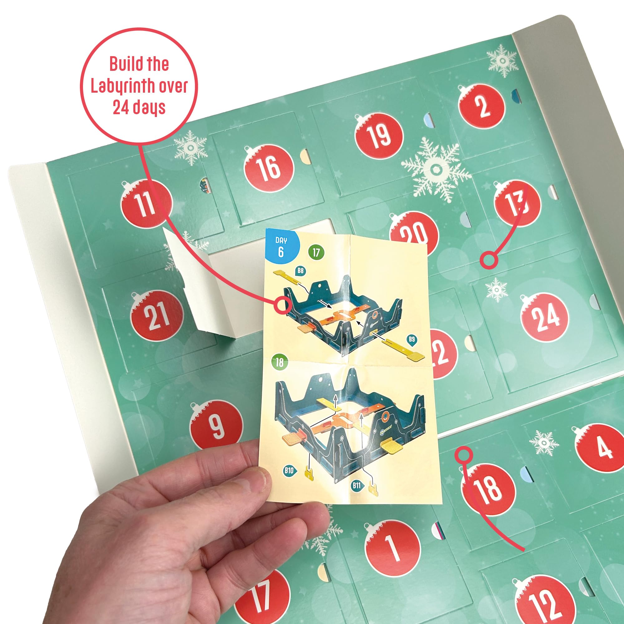 Build Your Own Marble Labyrinth Advent Calendar - Ages 8+ - Creative Christmas Craft Toy, Multicoloured, Small to Medium - Image 3