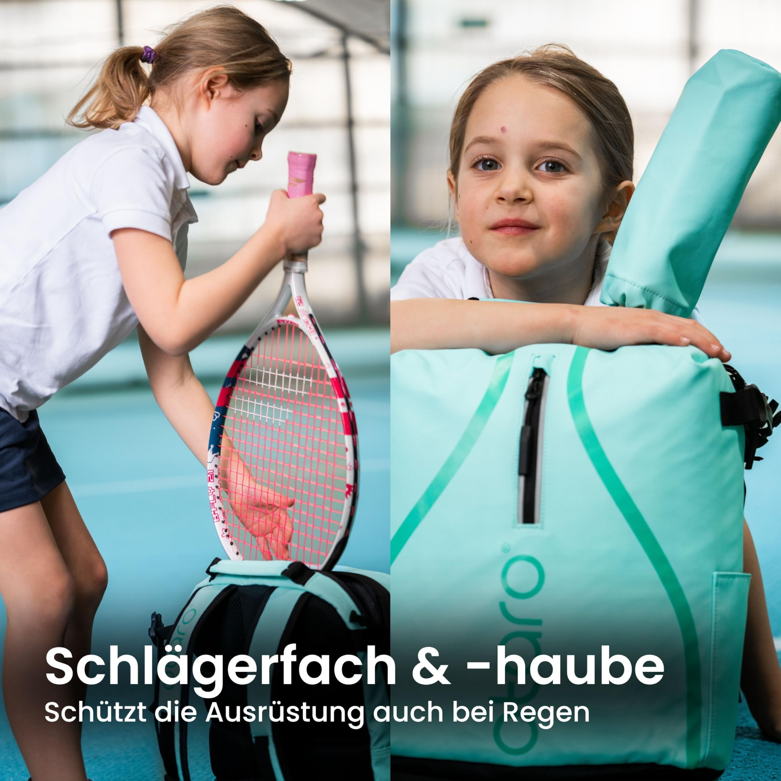 Otaro Tennisrucksack Kinder | 19L | Tennistasche Kinder für 5–11 Jahre | Rucksack mit Schuhfach & Schlägerhalterung | Wasserabweisend, Leicht, Reflektierend | Sportrucksack Jungen Mädchen