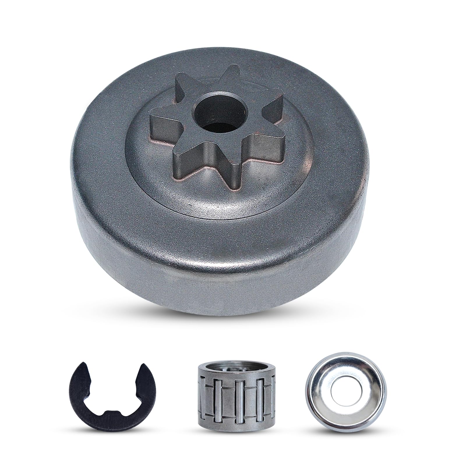 AUMEL 3/8" 7T Cluch Drum Sprocket Bearing Washer Clip Kit for STIHL MS311 MS391 Chainsaw, MS311 MS391 Cluch Drum Kit Replacement Parts Replace 1140