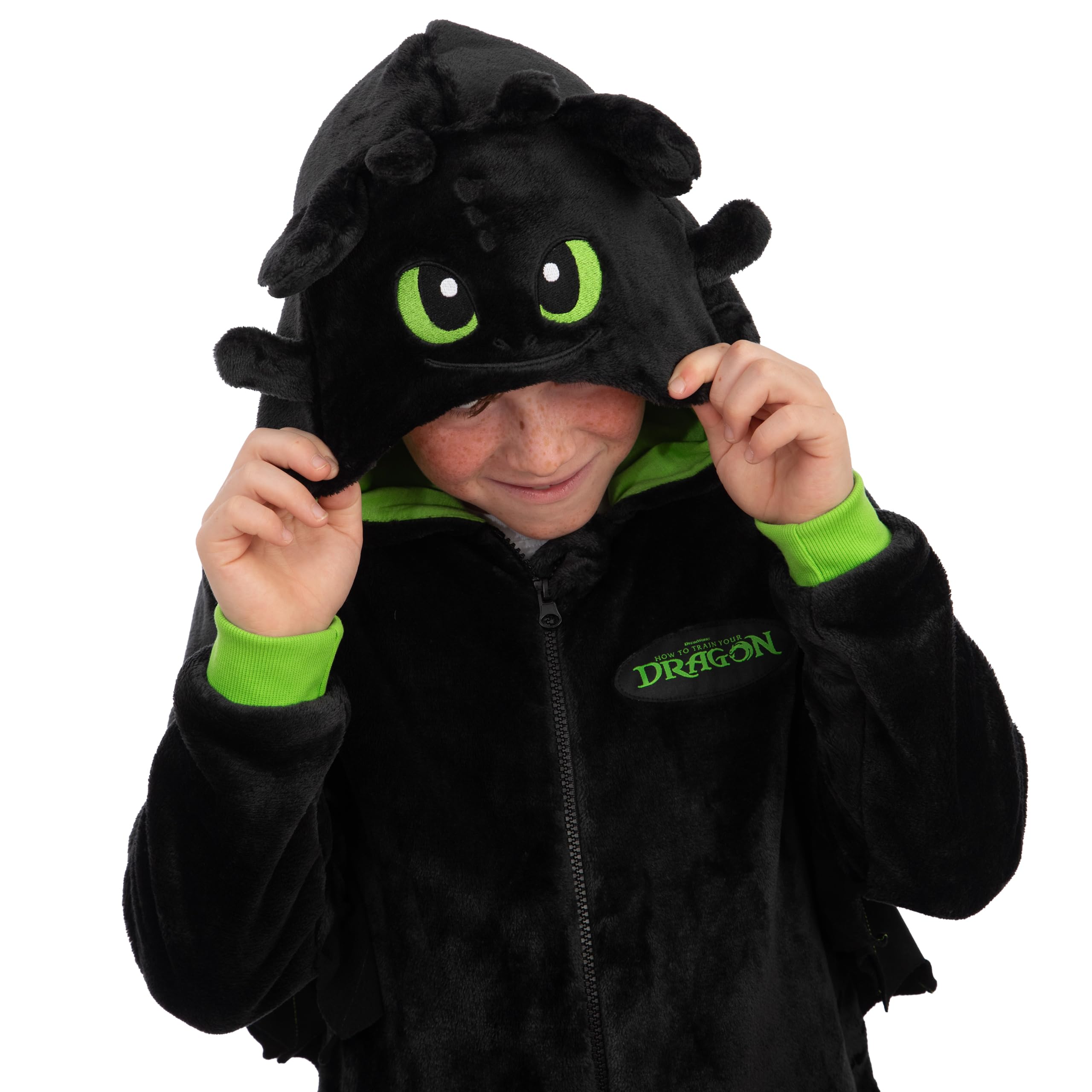 How To Train Your Dragon Pijama Enterizo de Cómo Entrenar a tu dragón para niños, Mono de Toothless Furia Nocturna, Pijama Polar con Capucha