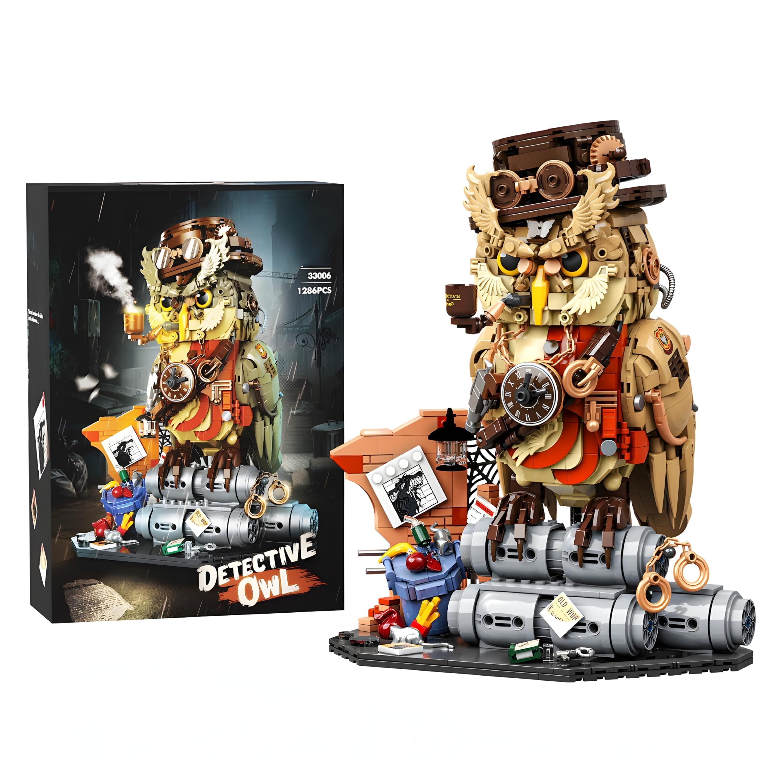 JUCYJULY Magical Wizard Cat Building Kit - 1458 PCS Compatible Bricks | 3D Mystical Animal Model Toy for 16+ Teenager & Adults | Unique Gift for Wizard & Cat Lovers (33006)