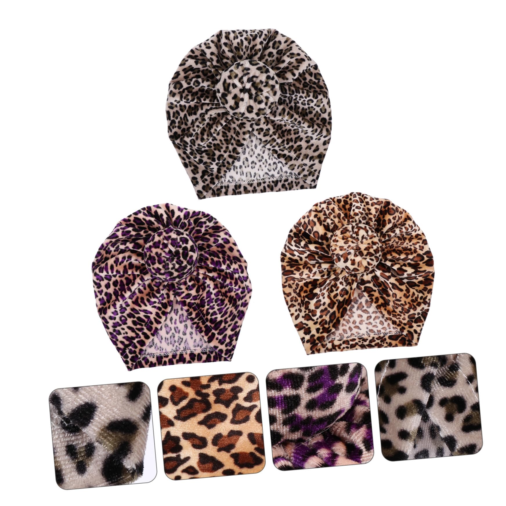 LIFKOME Gorro con Estampado De Leopardo para Niños Pañuelos De Algodón Turbantes para Bebés Gorro Bebe Recien Nacido Gorritos Bebé Recién Nacido Gorro De Oreja De Bebé