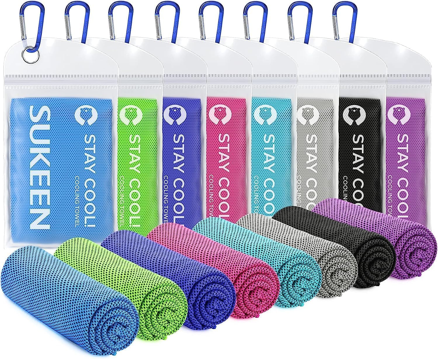Sukeen Cooling Towel (40"x12"), Ice Towel Sets,Soft Breathable Chilly Towel,Microfiber Towel for Yoga,Sport,Running,Gym,Workout,Camping,Fitness,Workout & More Activities