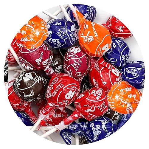 Tootsie Roll Pops con centro de rollo Tootsie de chocolate, bolsa a granel de 1 libra (aproximadamente 22 unidades), sabores originales de frutas