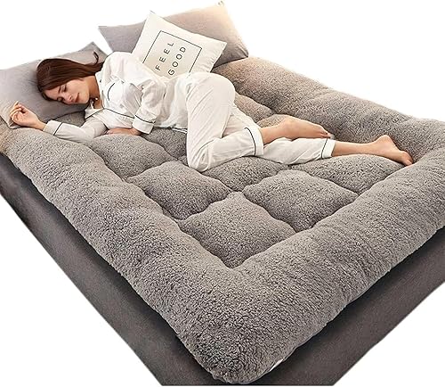 Colchón de futón japonés, colchón de futón extra grueso de 4 pulgadas, almohadillas de dormir enrollables súper suaves y mullidas, tapete de tatami