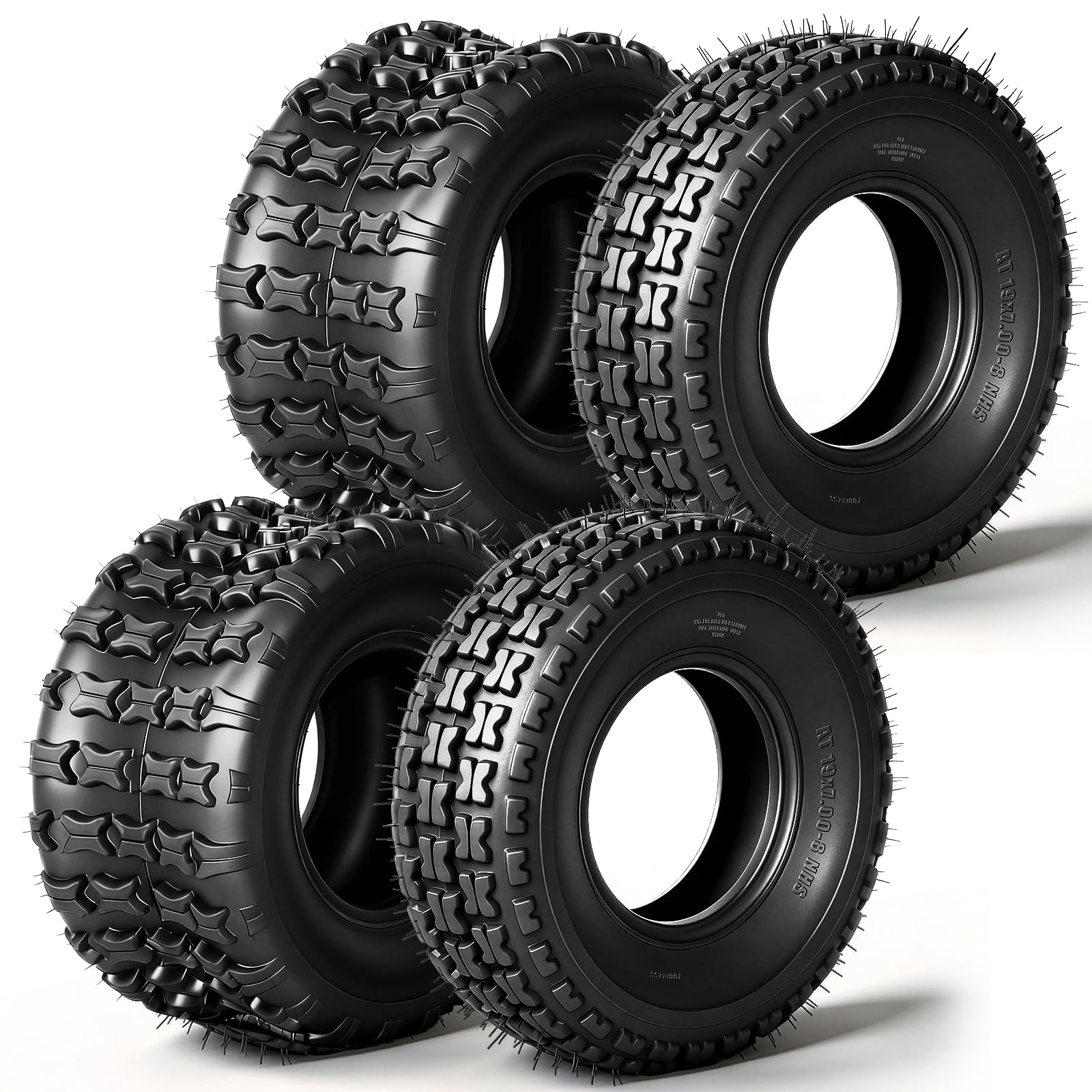 Amazon.com: TRIBLE SIX 19x7-8 Front Trail Tires & 18x9.5-8 Rear