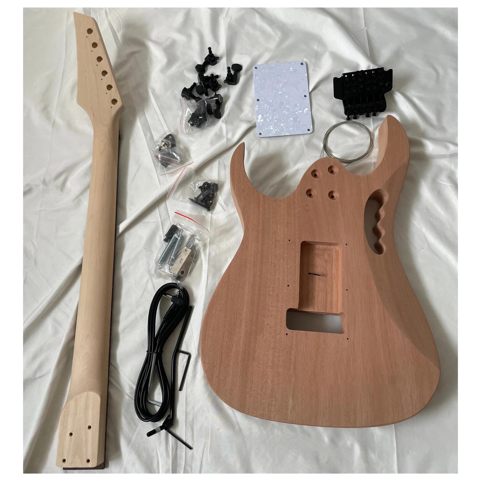 Unfinished Guitar Body Unfinished 7V Electric Guitar Kits Mahogany Body And Neck Rosewood Fingerboard