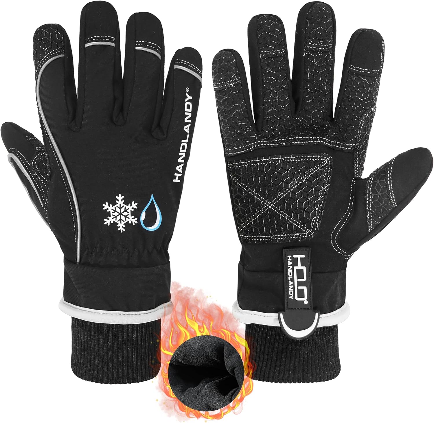 防水冬用手袋、寒い天候用の暖かい防風タッチスクリーン手袋、保温スキー、スノーボード、アウトドア作業用手袋
