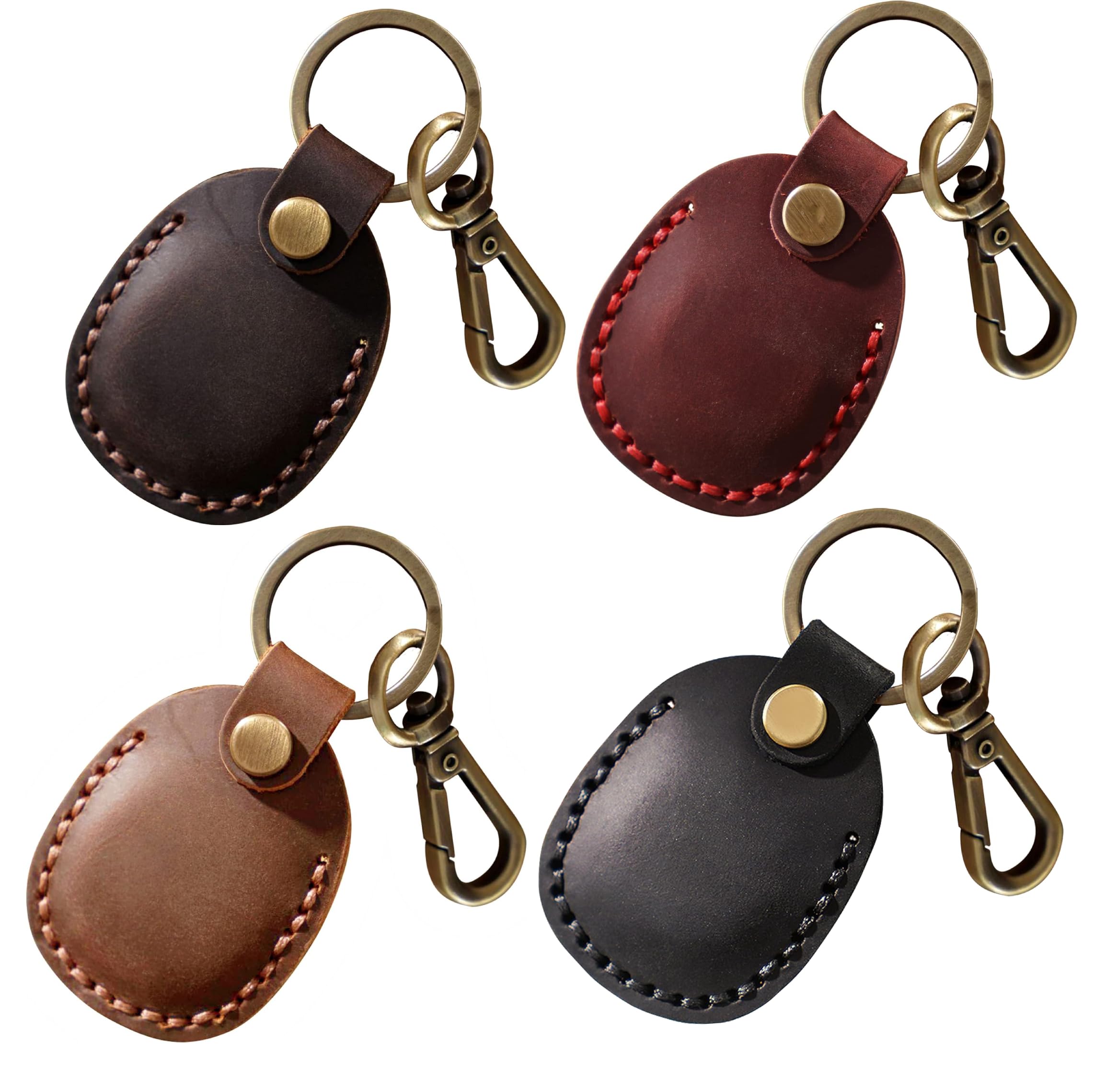 Chalk Factory Leather Airtag Case Keychain, Portable Handmade Genuine Air Tag Holder With Keyring Protective Cover Compatible For Airtags (Pack Of 4Black,Brown) (B0CY8XTWH8) Amazon Price History, Amazon Price Tracker