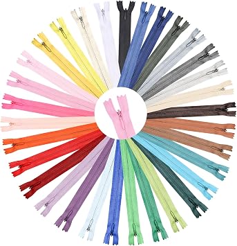 32pcs 12 Inches Nylon Coil Zippers, #3 Invisible Zipper for Sewing,Multicolor Nylon Bulk Zipper for DIY Crafts, Pocket, and Accessories