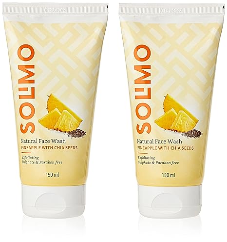 Amazon Brand – Solimo Pineapple Face Wash with Chia Seed, 150ml (Pack of 2) at Rs. 139