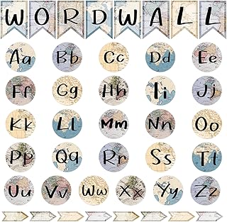 Word Wall Bulletin Board Set Alphabet Letter for Classroom ABC Poster Chart Sight Words Travel The World Map Border for First Grade Pre School Kindergarten Elementary Classroom Wall Decor Supplies