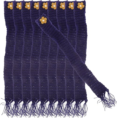 Mini muñeca 10 piezas de mini bufandas para manualidades, bufanda pequeña de punto, bufanda pequeña, decoración de botella de vino para bricolaje,