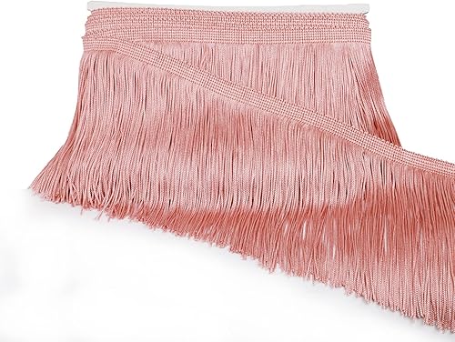 Miniatura 25 de Ribete de flecos de cadeneta de 10 yardas x 4 pulgadas, adornos de tela, costura de borla para decoración de bricolaje, accesorios de ropa, vestido