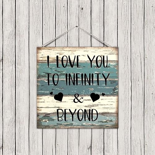 Miniatura 3 de Letrero decorativo de madera para palé, placa con texto en inglés "I Love You with Hearts Love Saying Quote" de madera rústica, para colgar en la