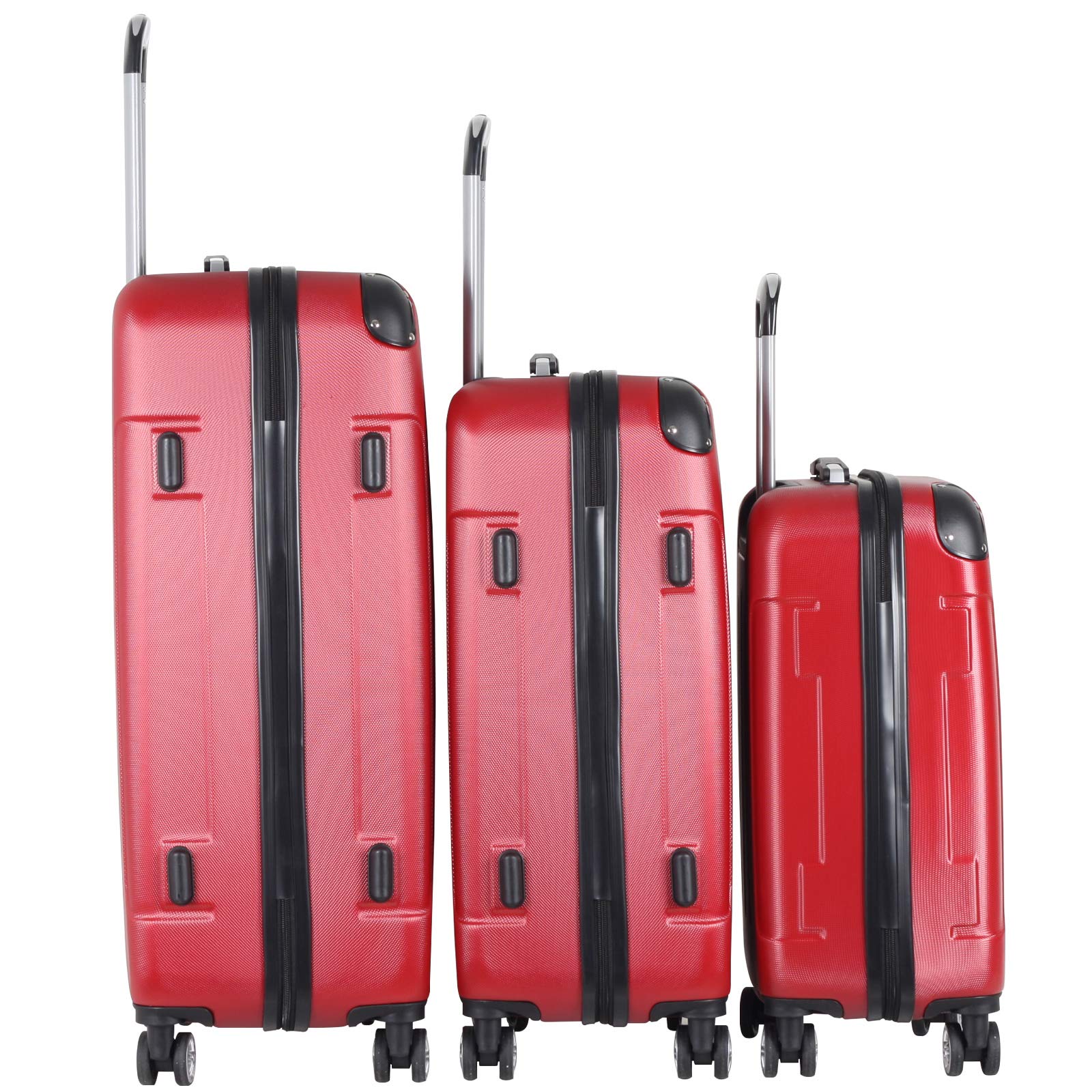 Set di Valigie - 3 Pezzi, Bagaglio a Mano, Medio e Grande (56, 66, 76 cm), 4 Rotelle Girevoli, in ABS Rigido, Lucchetto a Combinazione, Colore a Scelta - Trolley da Viaggio, Bagaglio