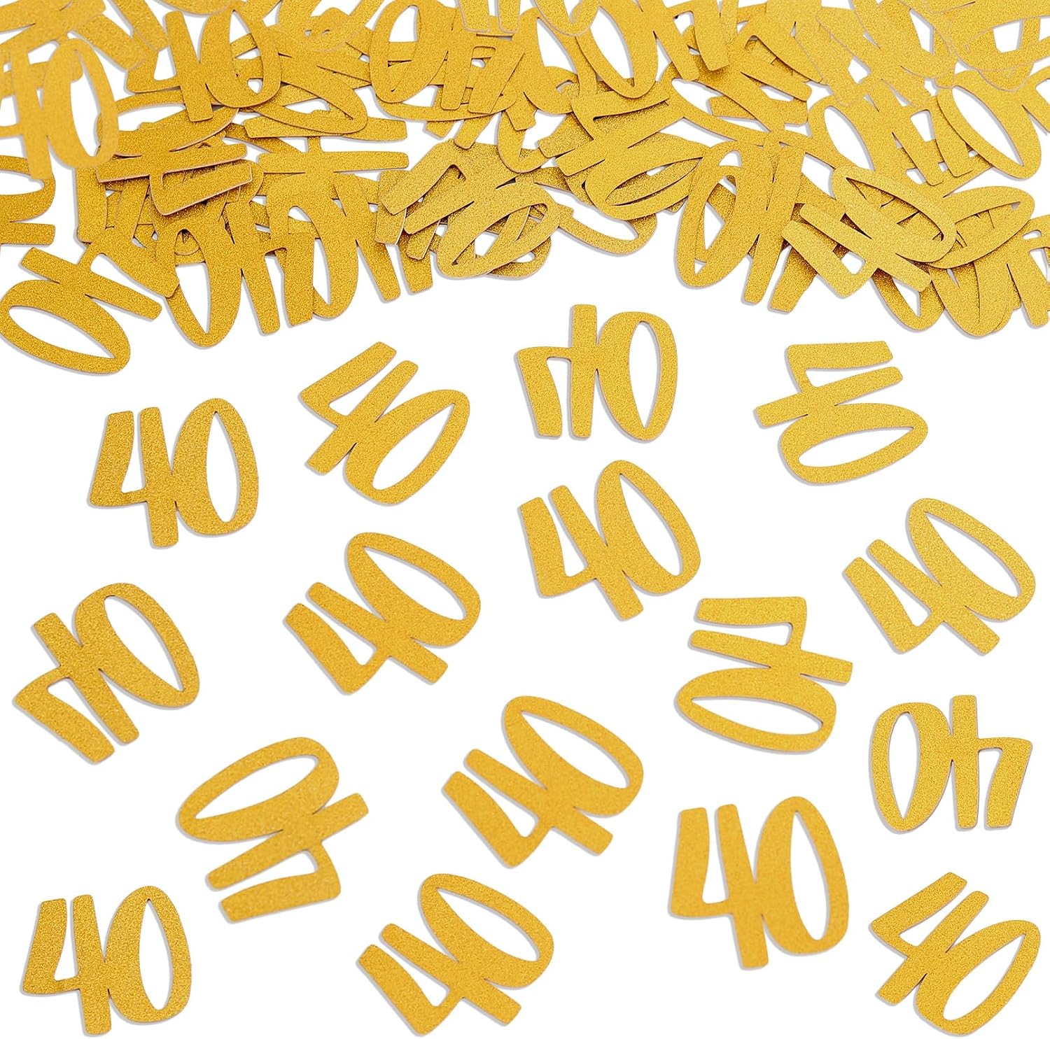 Gold Glitter 40th Birthday Confetti - Forty Birthday Paper Scatter Party Confetti Table Decor, Happy 40th Anniversary Party Decor (Gold Glitter 40th 50pcs)