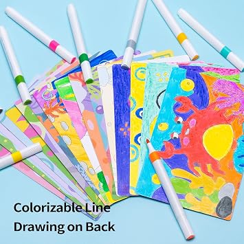 Toptime Sand Art Kits for Kids, 12 Colored Sand Bottle 16 Sheet Ocean Animal Sand Art Pictures, Peel and Stick DIY Crafts Set for Girls and Boys, Sand Painting Arts and Crafts for Kids Ages 8-12