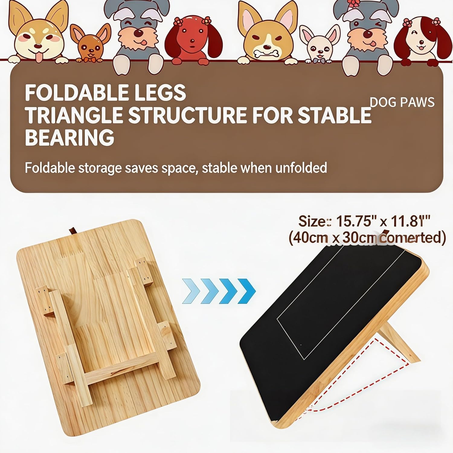 Solid Pine Wood Stress Free Dog Nail Scratchs Pad,Dog Scratch Board with Treat Box,Calming Nail Trim Pad,Dog Nail Trimming Board,Works for Dogs and Cats（Equipped with 2 Spare Sandpapers.） (B)