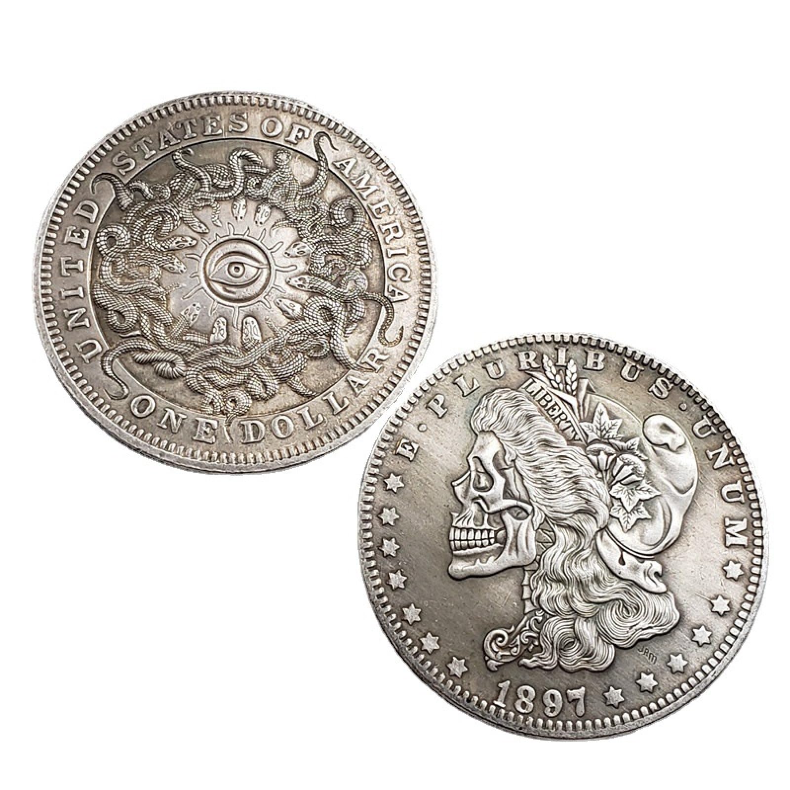 Moneta commemorativa Wanderer 1897 Skull Morgan Coin, Regali da Collezione Copy
