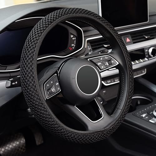 KAFEEK Elastic Stretch Steering Wheel Cover,Warm in Winter and Cool
