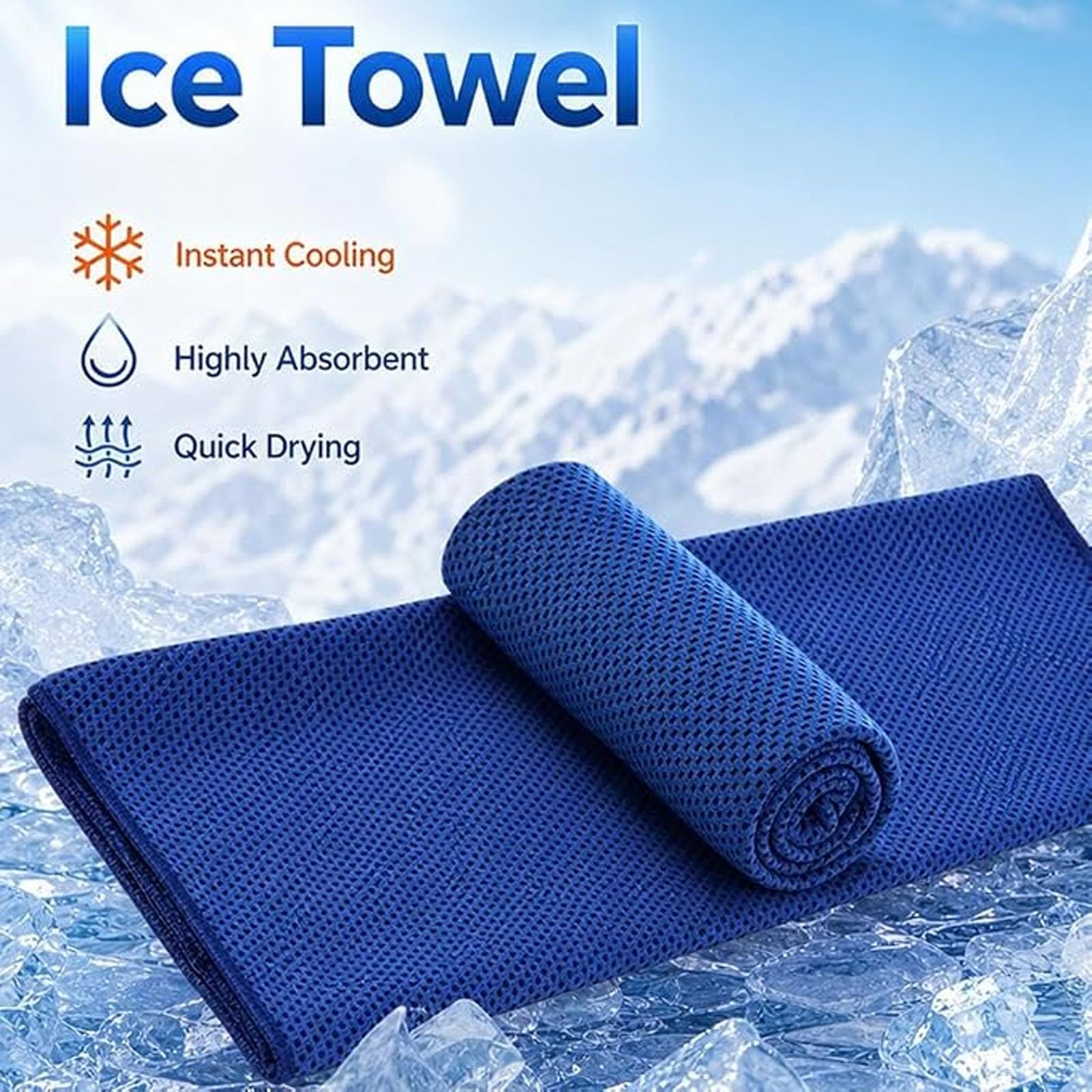 Serviette Rafraîchissante, Serviette Rafraîchissante Avec Poche À Glace, Serviette Glacée, Serviette Pour Absorber La Transpiration Au Niveau Du Cou Et Du Visage, Idéale Pour Le Yoga Et Le Sport G
