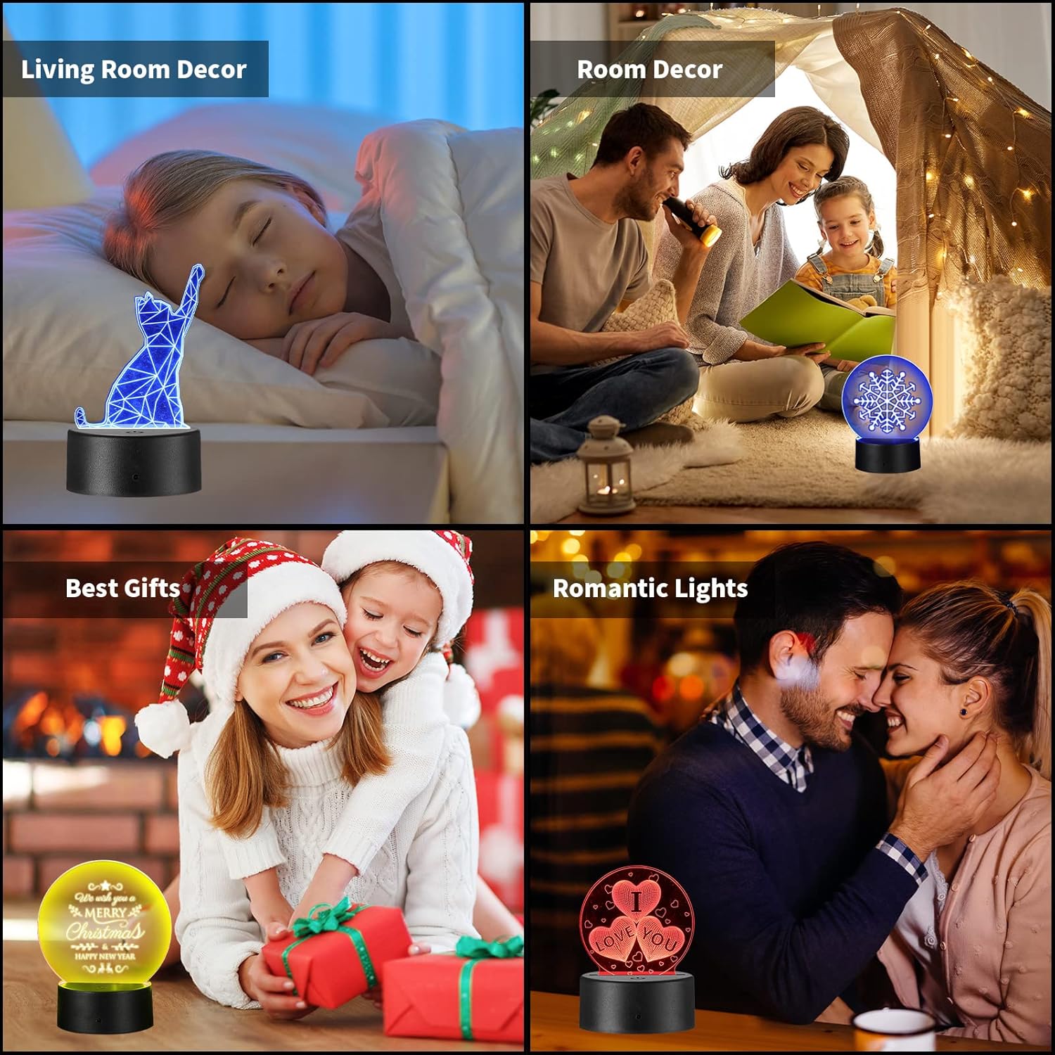 24 Sets 3D Night Led Light Base and Clear Blank Acrylic Sheet with Remote Controls and USB Cable, Adjustable 16 Colors DIY Acrylic Lamp Base Set for Room Restaurant Bar Shop Cafe Office (Round)