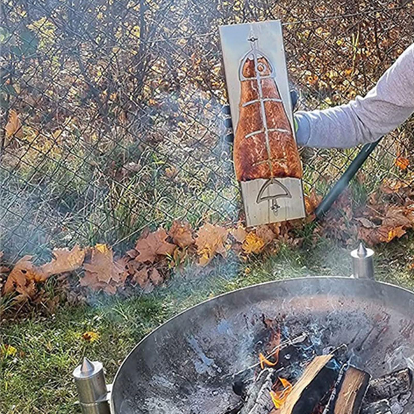 Parrilla de acero inoxidable 304 con llama, salmón, pescado, para barbacoa, mariscos, verduras, herramienta de cocina, herramienta de cocina, llama, salmón, parrilla