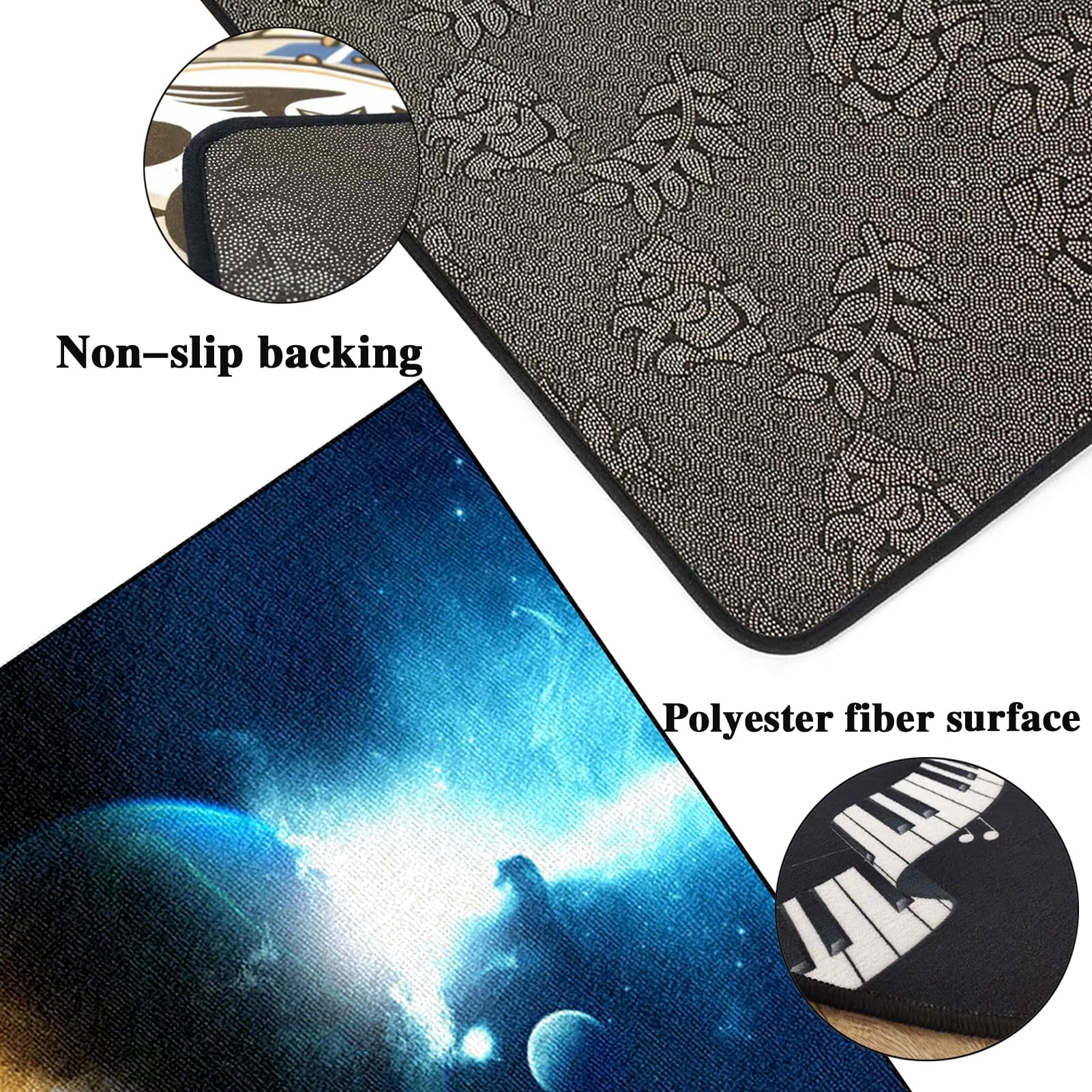 Tappeto per Batteria Acustica, Tappeto Drum Antiscivolo Tappeto Batteria Elettronica Professionale Assorbimento degli Urti Insonorizzato Antiscivolo Tappeto a Tamburo 230 x 180 cm