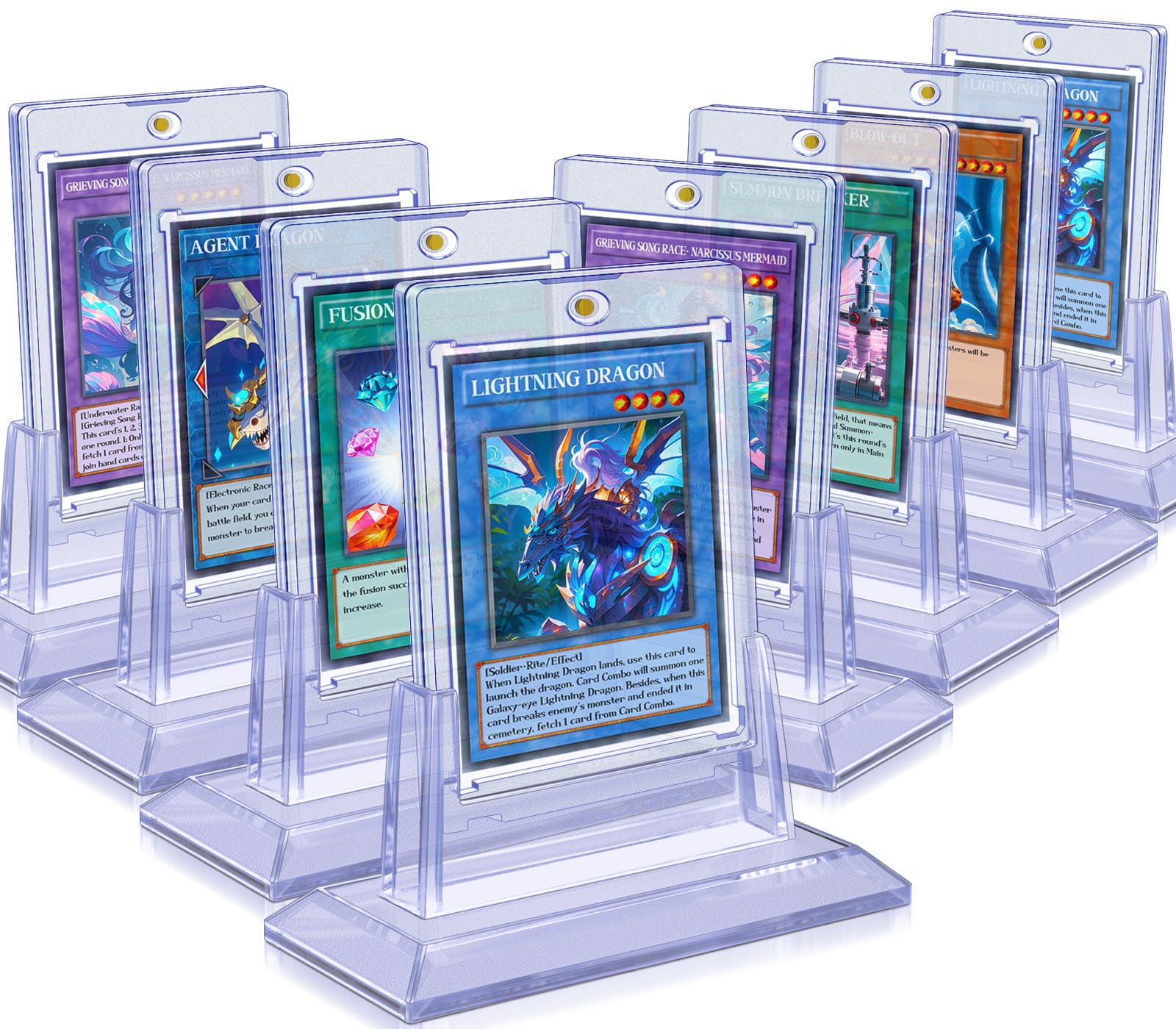 Amazon.com: Homthy 8ct Magnetic Card Holders for Trading Cards, 35pt  Acrylic Baseball Card Holders with 8 Card Stands Card Protector Hard  Plastic Fit for YuGiOh, MTG and Sport Cards (8) : Toys
