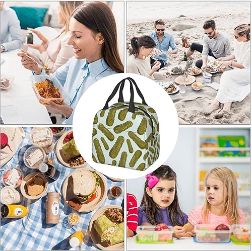 Miniatura 9 de VOOHDDY Bolsa de almuerzo con aislamiento para mujer, reutilizable, impermeable, portátil, enfriadora, térmica, para trabajo, oficina, picnic,