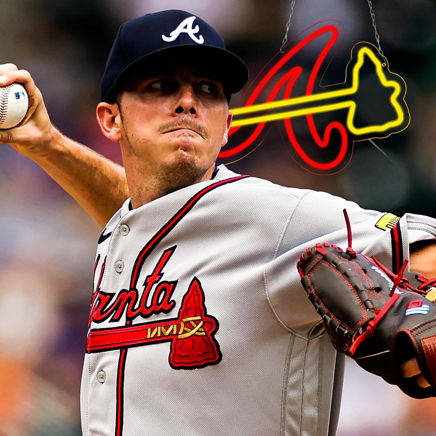 Balanar Braves Neon Signs For Wall Decor ,Baseball Team Neon Light for Bedroom Man Cave Party Bar Background Decoration,Neon for Parties, Bars, Dorms, Office Wall Art and Game Room Decor16.1*11.4 inch - Image 7