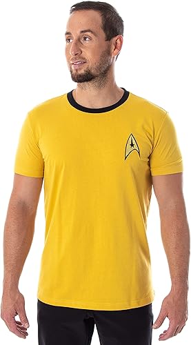 Star Trek The Original Series - Camiseta de manga corta para hombre, uniforme TOS, capitán Kirk, Spock