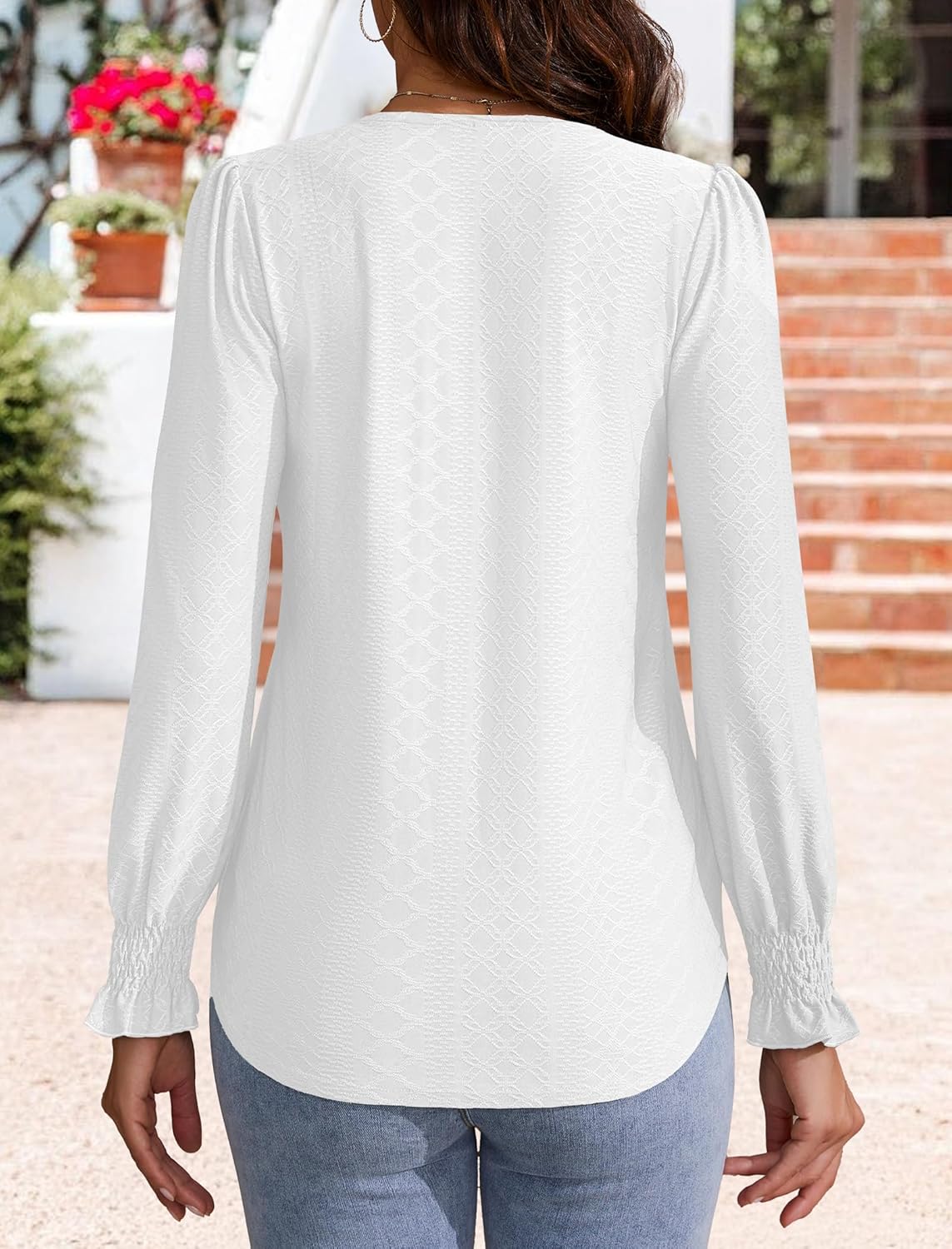 Neineiwu Womens Long Sleeve T Shirts Square Neck Casual Trendy Dressy Tunic Tops - Image 3