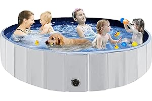 Juegoal 63" x 12" Foldable Dog Pools for Large Dogs, Kids Swimming...