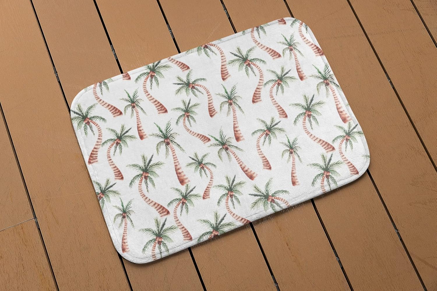 Palm Tree Bath Mat, Memory Foam, Palm Trees Bath Rug