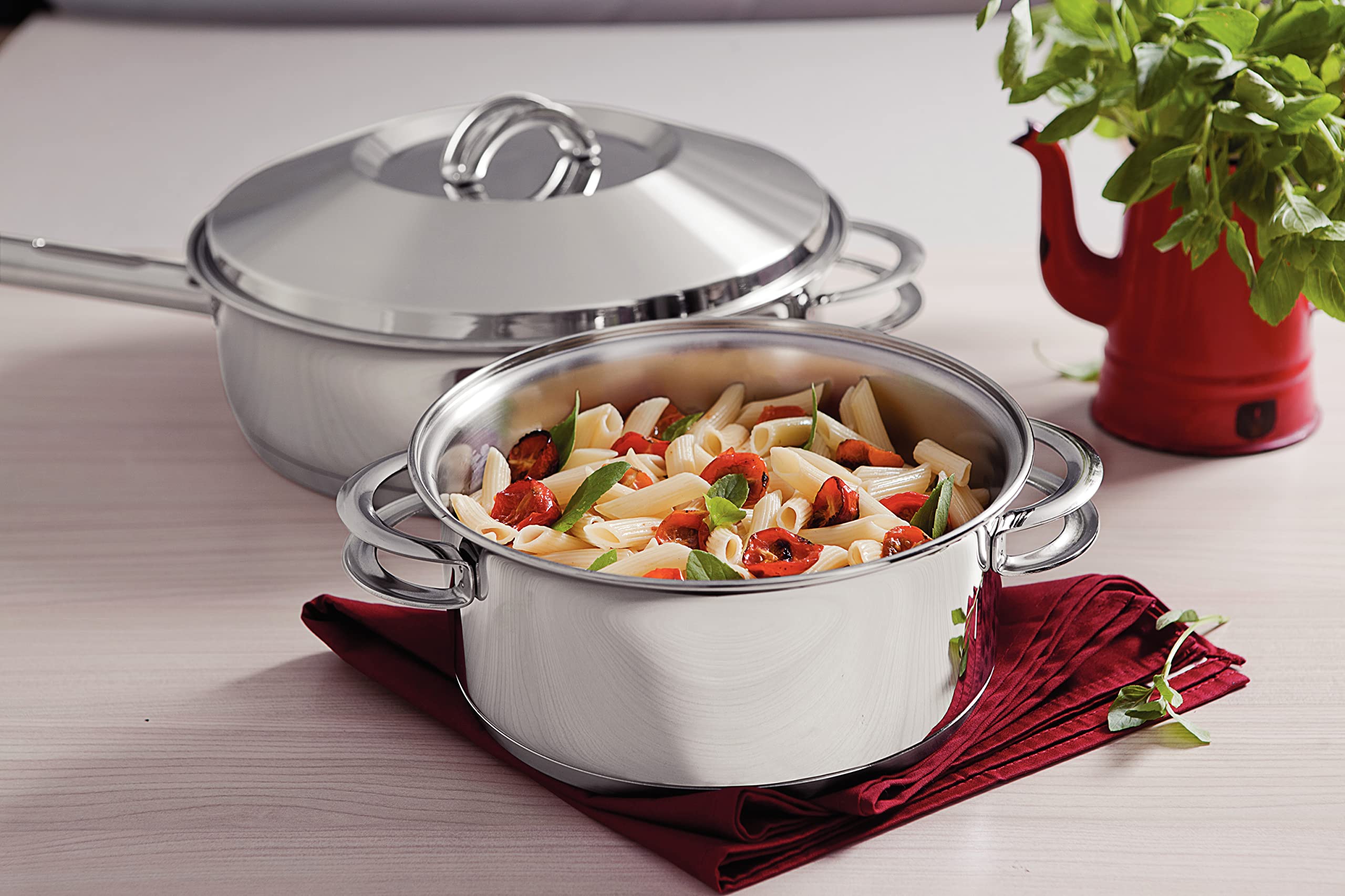 Tramontina Set di Pentole Solar da 6 Pezzi in Acciaio Inox con Base Tri-Ply