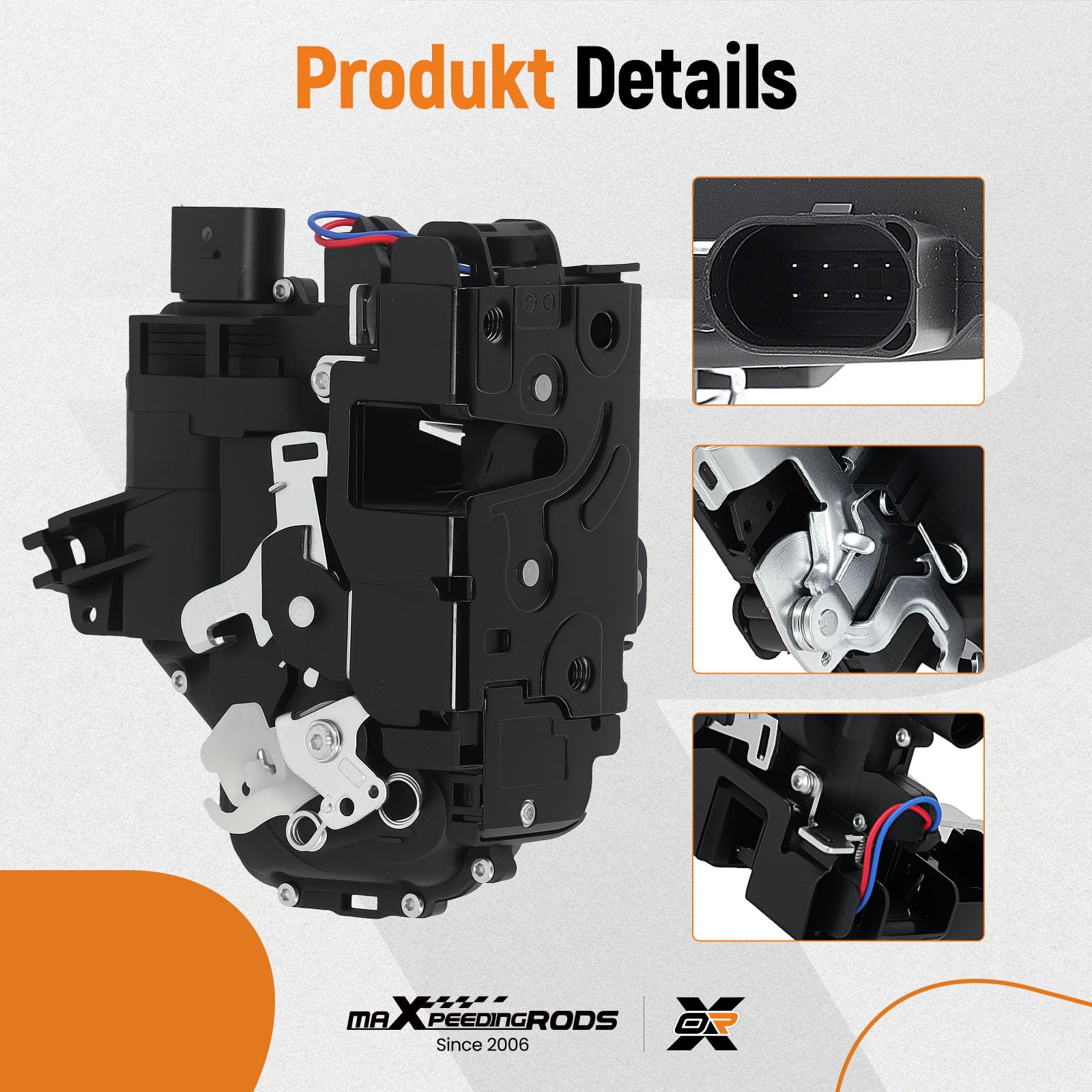 maXpeedingrods Türschloss Vorne Links Fahrerseite für VW Bora Golf IV 1J1 Polo 9N Passat 3B2 für SKODA Fabia 6Y Octavia I 1U2 für SEAT Cordoba 6L Arosa 6H Leon 1M1 mit OE 3B1837015A 6X1837013H