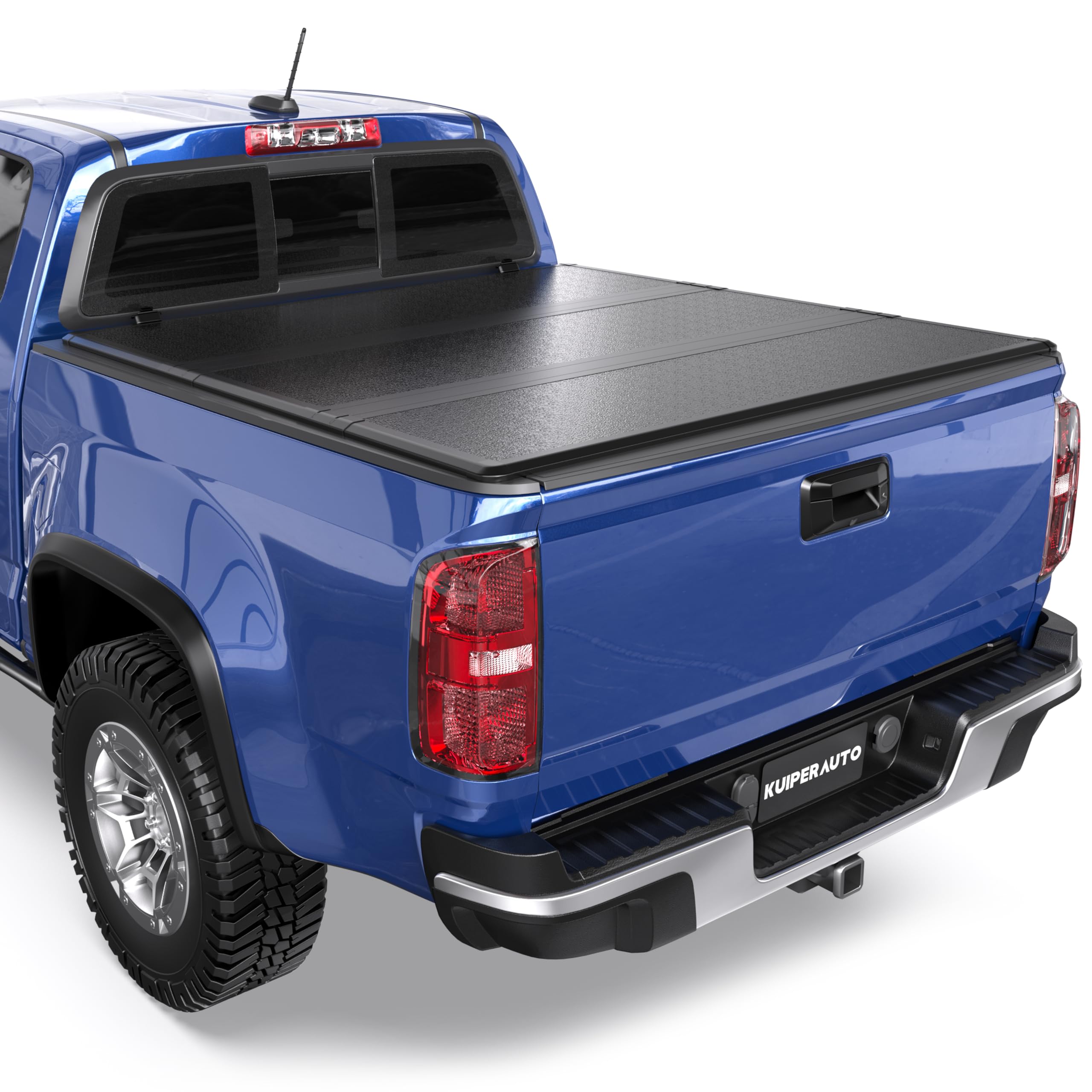 fiberglass tri hard truck bed tonneau cover fleetside compatible for chevy colorado/gmc canyon 2004-2014- 6.2 ft (74 inch)