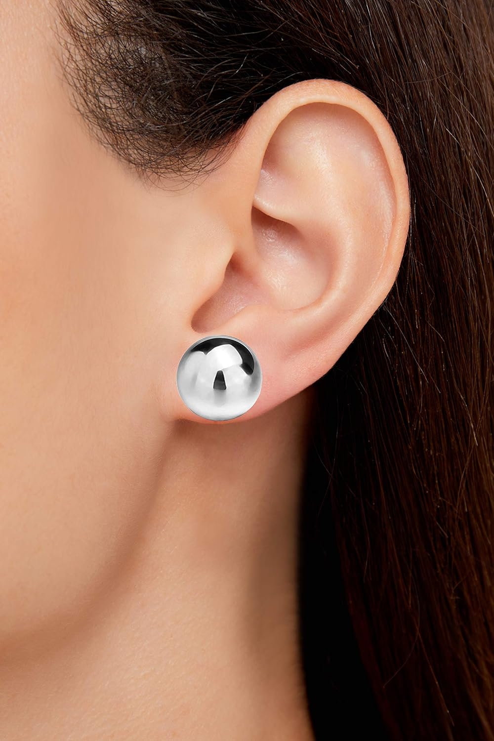 Savlano 925 Sterling Silver 18K Gold Plated Ball Stud Earrings For Women & Men - Image 6