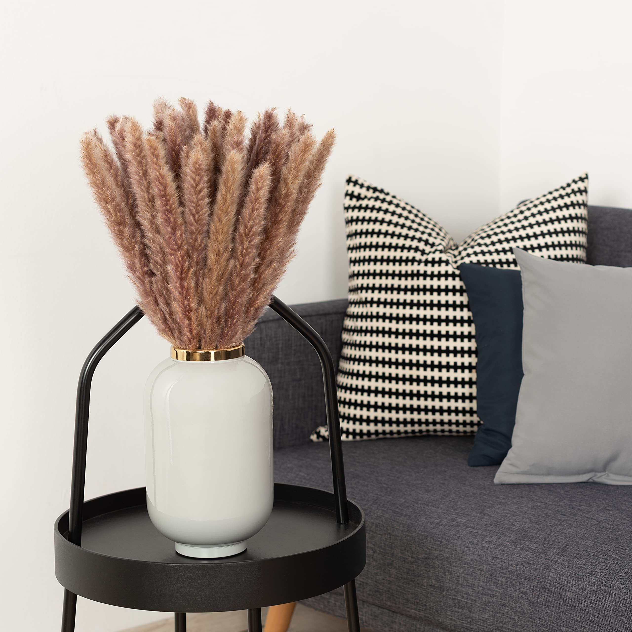 Blumtal Suszone kwiaty trawa pampasowa - 30 szt., 58-60 cm, do bukietów lub dekoracji, pampas Boho styl w kolorze naturalnym brązowym