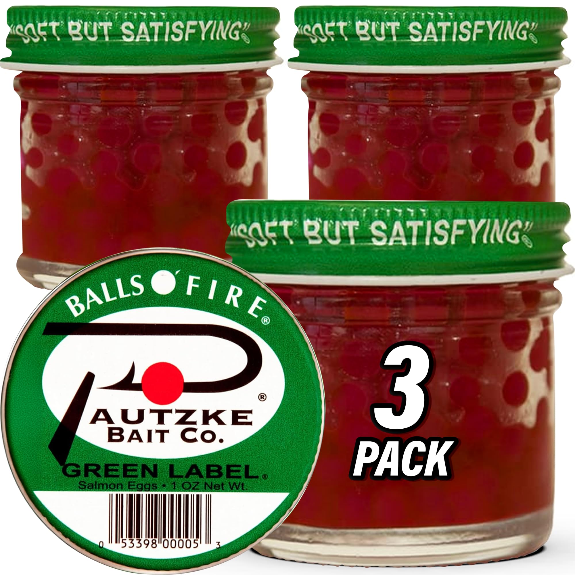 Pautzke Balls O' Fire Salmon Eggs Bait - Real Salmon Eggs for Trout Fishing, Soft Fish Eggs for Salmon Fishing, Can Be Used as Single Egg Salmon Bait or Salmon Egg Sacks