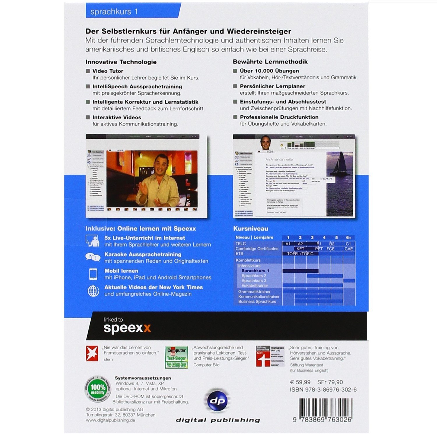 interaktive sprachreise sprachkurs 1 english + headset: der selbstlernkurs für anfänger & wiedereinsteiger / Paket