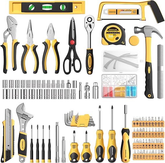 328 Piece Tool Kit For Home,Hand Repair Tool Set,Toolbox Storage Case with Drawer,General Household/Auto Tool Set,Perfect for Homeowner, DIY, Handyman
