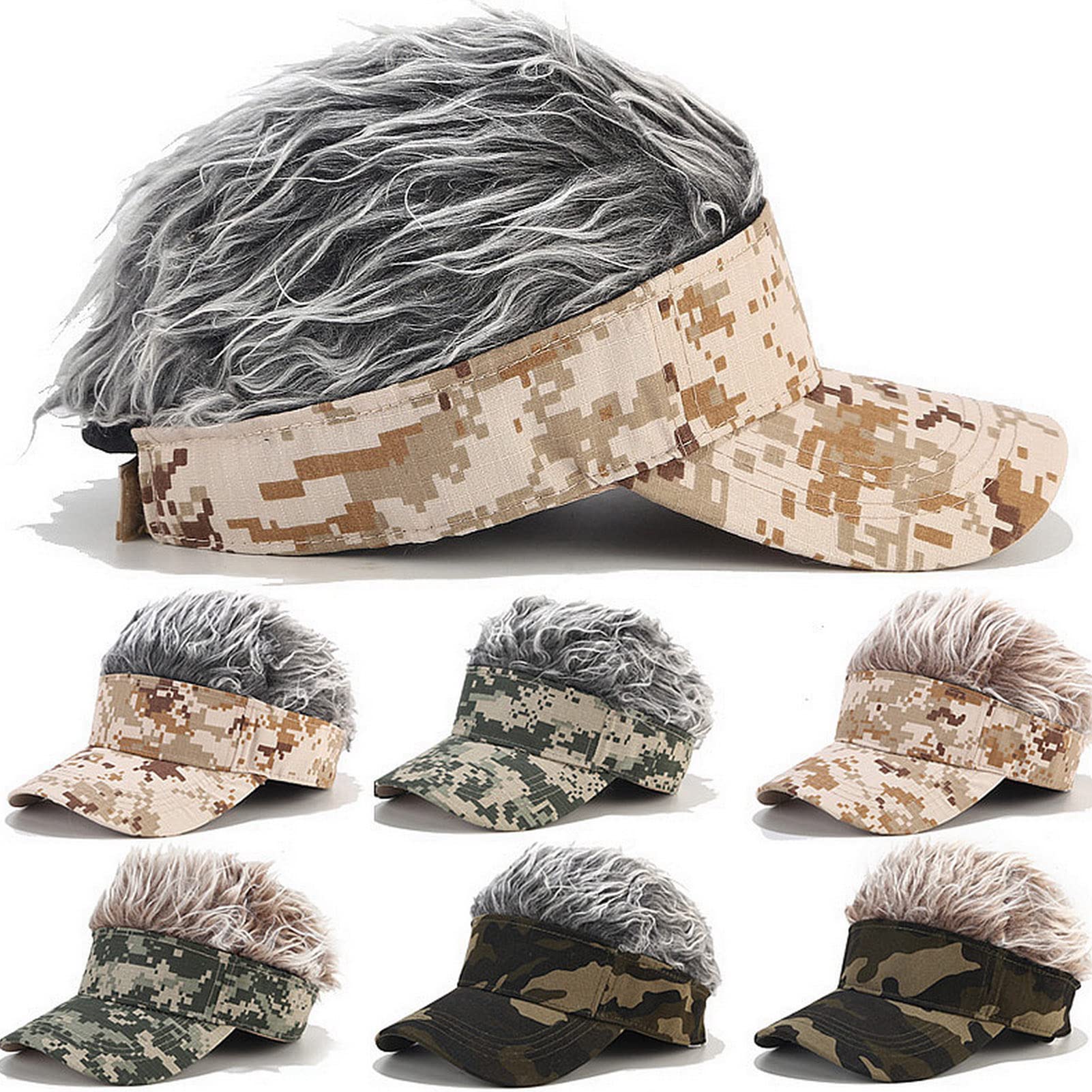 Faringoto Cuffia per parrucca da uomo, stile hip hop, stile mimetico, regolabile, per capelli
