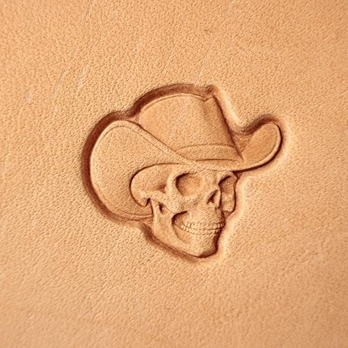 Miniatura 7 de DandS ltd Herramienta de sello de cuero de calavera, herramienta profesional de artesanía de acero para carpintería, relieve, tallado y estampado